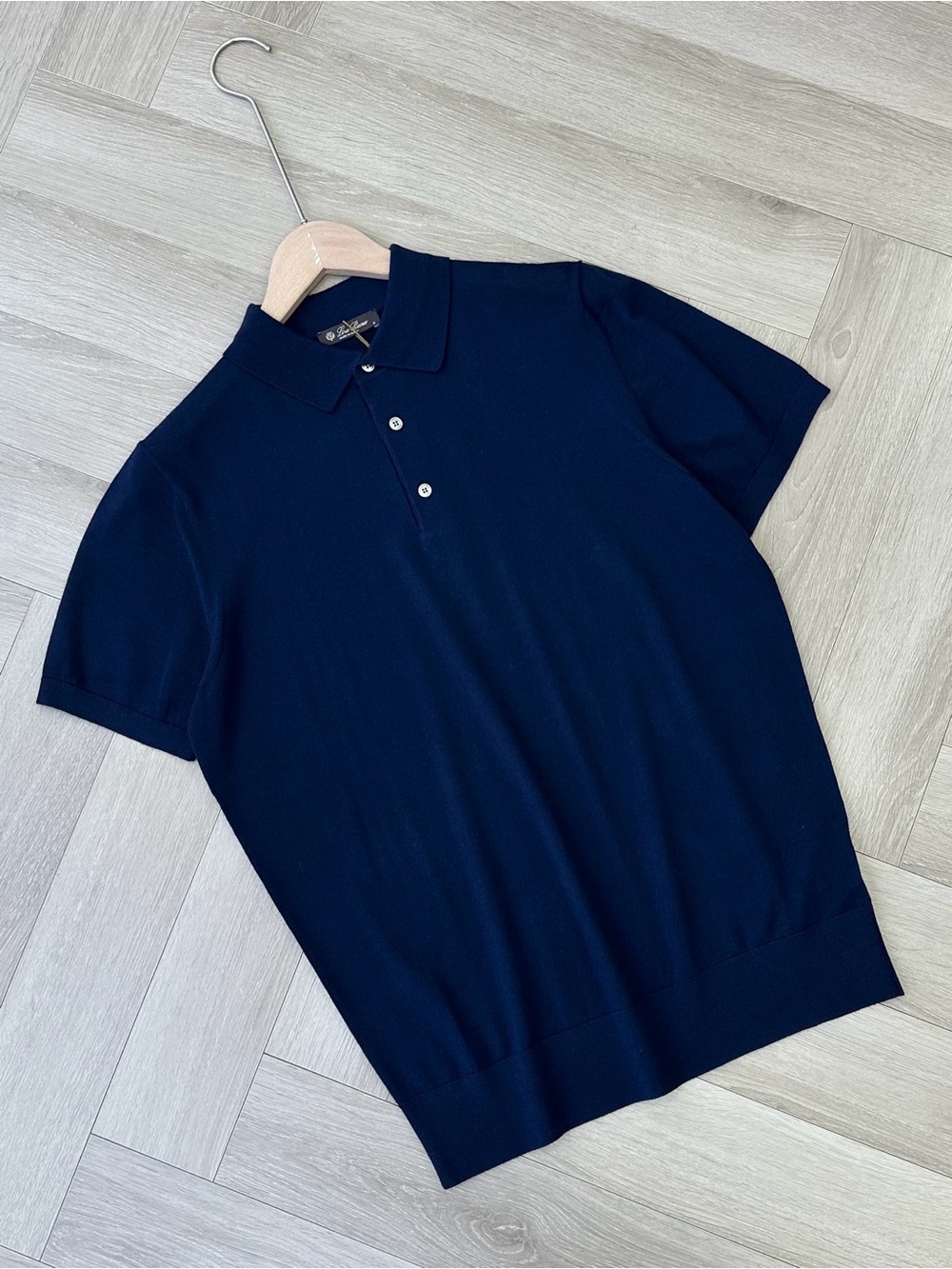 NWOT Loro Piana Men's Navy Wool Short-Sleeve Polo Shirt, Size S/M/L/XL/XXL